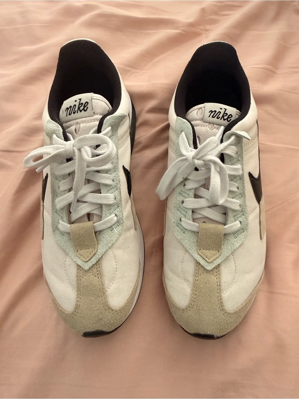 Nike White, Beige & Black Sneakers - Picture 3 of 5